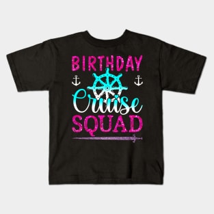 Birthday Cruise Squad King Crown Sword Cruise Boat Party Kids T-Shirt